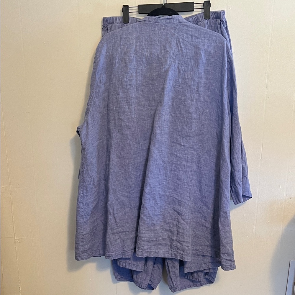 Flax Periwinkle Linen blouse - Picture 2 of 4